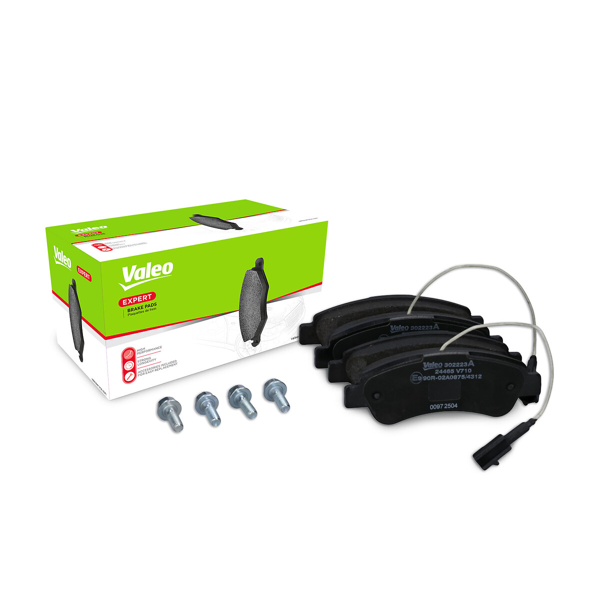 Jeu de 4 plaquettes de frein VALEO ref. 302223A